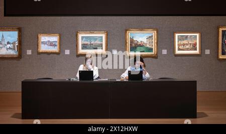 Bonhams, London, Großbritannien. April 2024. Presseansicht für zwei bevorstehende Verkäufe – Impressionist and Modern Art (18. April) und Bloomsbury: Modern British Art (8-18. April). Quelle: Malcolm Park/Alamy Live News Stockfoto