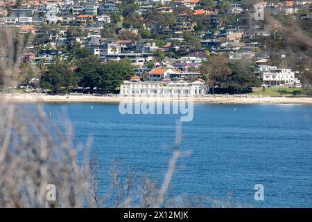 Balmoral Sydney, Heritage Bathers Pavilion Restaurant am Edwards Beach Balmoral Mosman und beherbergt Immobilien im Balmoral Vorort, Australien Stockfoto