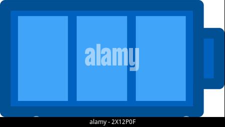 Symbol für vollen Akkuladestand. Ladegerät mit Strom, Geschäftsprozessmuster, flaches Element für modernes und Retro-Design. Ein einfaches Farbvektor-Piktogramm ist Stock Vektor