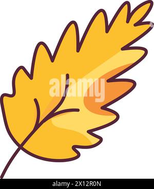 Herbst schöne Laubblätter streichen Illustration. Baumblatt, Herbarium. Einfache Zeichentrickfilm mehrfarbige Vektor Hand gezeichnet isoliert auf weißem Hintergrund Stock Vektor