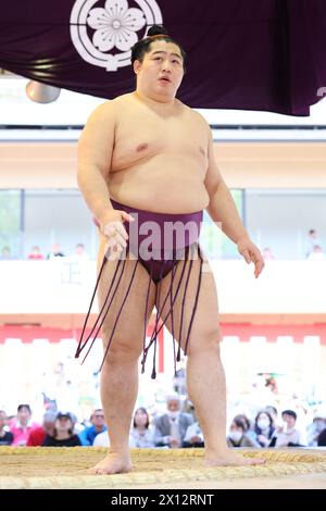 Tokio Japan. April 2024. Endo, 15. APRIL 2024 - Sumo: Jährliches Sumo-Turnier, das dem Yasukuni-Schrein in Tokio gewidmet ist. Quelle: Naoki Morita/AFLO SPORT/Alamy Live News Stockfoto