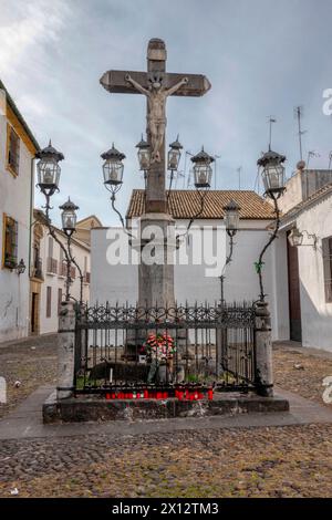 Cordoba, Spanien - 16. März 2024: Der berühmte Cristo de los Faroles (Christus der Laternen), befindet sich auf der Plaza de Capuchinos in der historischen Mitte Stockfoto