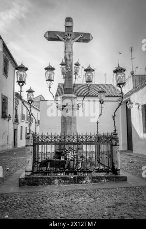 Cordoba, Spanien - 16. März 2024: Der berühmte Cristo de los Faroles (Christus der Laternen), befindet sich auf der Plaza de Capuchinos in der historischen Mitte Stockfoto