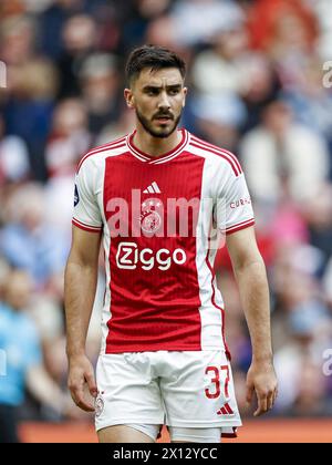 AMSTERDAM: Josip Sutalo von Ajax während des niederländischen Eredivisie-Spiels zwischen Ajax Amsterdam und dem FC Twente in der Johan Cruijff Arena am 14. April 2024 in Amsterdam. ANP | Hollandse Hoogte | MAURICE VAN STEEN Stockfoto