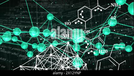 Bild der Datenverarbeitung über chemischer Formel Stockfoto