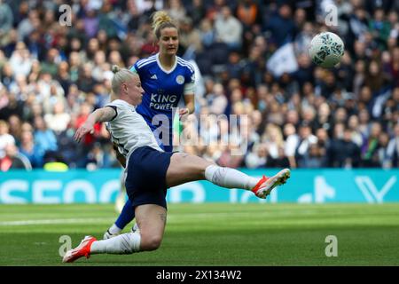 London, Großbritannien. April 2024. Beth England beim Spiel des Adobe Women’s FA Cup zwischen Tottenham Hotspur und Leicester City im Tottenham Hotsp Stockfoto