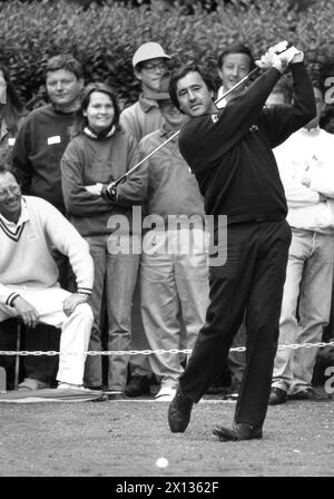 Wien am 22. Mai 1990: Christine Vranitzky, Ehefrau der österreichischen Bundeskanzlerin, organisierte den Christine Vranitzky Charity Cup in Wien Freudenau. Auf dem Bild: Severiano Ballesteros, der Liebling des Publikums aus Spanien. - 19900521 PD0012 - Rechteinfo: Rechte verwaltet (RM) Stockfoto