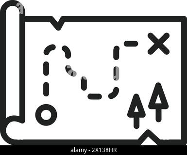 Vektorbild des Symbols „Schatzkarte“. Geeignet für mobile Anwendungen, Webanwendungen und Printmedien. Stock Vektor