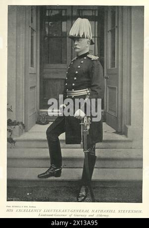 Vintage-Bild General Nathaniel Stevenson ein Offizier der britischen Armee, der Vizegouverneur von Guernsey, Victorian History, 1890er 19. Jahrhundert wurde Stockfoto