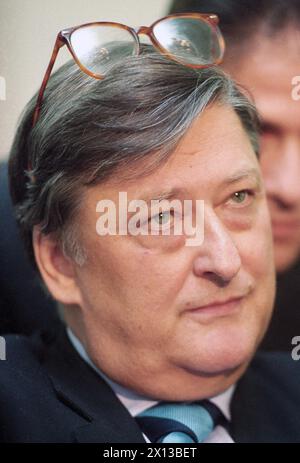 Italiens Außenminister Benjamino Andreatta wurde am 17. Januar 1994 in Wien gefangen genommen. - 19940117 PD0006 - Rechteinfo: Rechte verwaltet (RM) Stockfoto