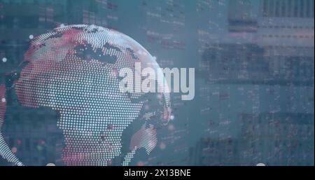 Bild der Datenverarbeitung auf der ganzen Welt Stockfoto
