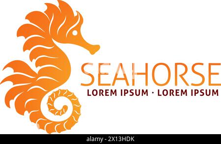 Seepferdchen Fisch Seepferd Tierdesign-Symbol Maskottchen Stock Vektor