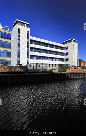 Das New Castle House am Nottingham and Beeston Canal, Castle Wharf, Waterfront Area von Nottingham City, Nottinghamshire, England, Großbritannien Stockfoto