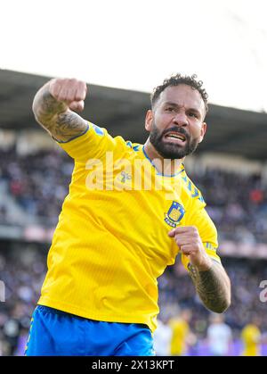 14. April 2024, Aarhus, Dänemark. Superligakampen mellem AGF og Brøndby IF på Ceres Park i Aarhus søndag den 14. april 2024. Quelle: Ritzau/Alamy Live News Stockfoto