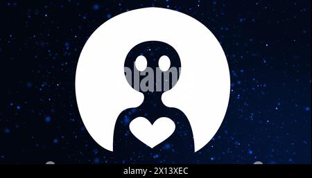 Bild des Social-Media-Personensymbols über flackernden Sternen auf blauem Hintergrund Stockfoto Bild des Social-Media-Personensymbols über flackernden Sternen auf blauem Hintergrund Stockfoto