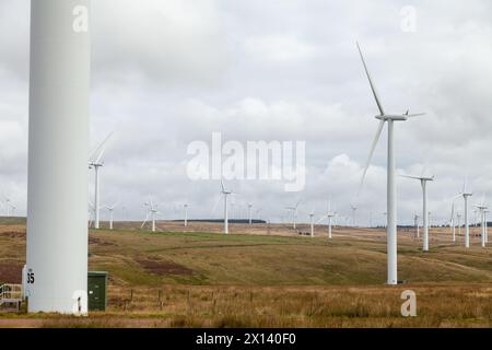 Crystal Rig Wind Farm ist ein Onshore-Windpark in den Lammermuir Hills in der schottischen Grenzregion Schottland Stockfoto