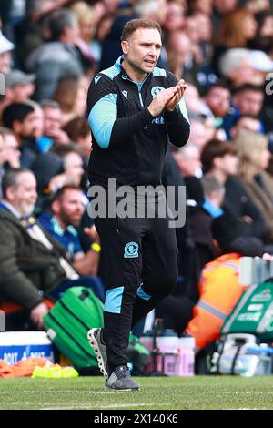 Leeds, Großbritannien. April 2024. John Eustace, Trainer der Blackburn Rovers, während des SKY Bet EFL Championship Matches von Leeds United FC gegen Blackburn Rovers FC am 13. April 2024 in Elland Road, Leeds, England, Großbritannien Credit: Every Second Media/Alamy Live News Stockfoto