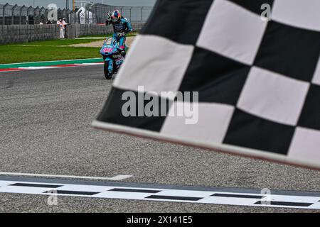 Austin, USA. April 2024. Rennen des MotoGP Red Bull Grand Prix von Las Americas auf dem Las Americas Circuit, Austin, Texas, 14. April 2024 im Bild: David Alonso Carreras del Gran Premio de Las Americas en el Circuito de Las Americas, Austin, Texas. 14 de Abril de 2024 POOL/ MotoGP.com/Cordon Pressebilder sind nur für redaktionelle Zwecke bestimmt. Obligatorischer Vermerk: © MotoGP.com Credit: CORDON PRESS/Alamy Live News Stockfoto