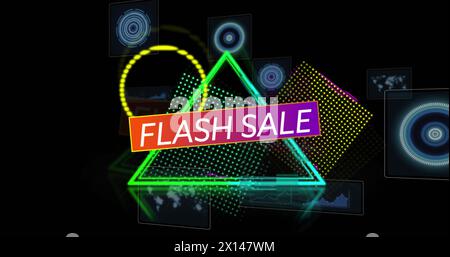 Bild der Datenverarbeitung über Flash-Verkaufstext Stockfoto