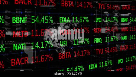 Bild von Globus über Datenverarbeitung Stockfoto