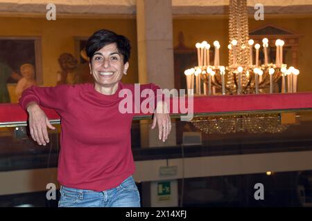 Mailand, Italien. April 2024. Mailand, Präsentation der Show „Pigiama per sei“ im Manzoni Theater - Rita Pelusio Credit: Unabhängige Fotoagentur/Alamy Live News Stockfoto