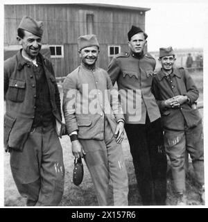 BRITISCHES MILITÄRREGIERUNGSZENTRUM FÜR BEFREITE P.O.WS. - Jugoslawien entließ Gefangene in der britischen Armee, 21. Armeegruppe Stockfoto