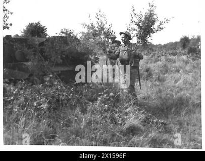 NEUES RECCE CORPS IN AKTION - Truppen tarnen ihren Bren-Träger mit Zweigen während der Übung British Army Stockfoto