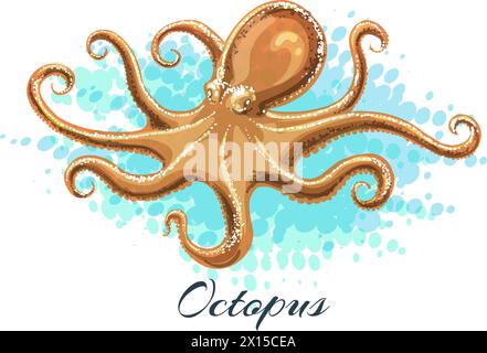 Illustration von Wasserfarben-Oktopus Stock Vektor