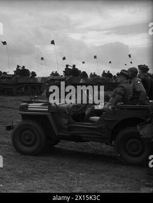 Präsident Roosevelt und Winston Churchill trafen sich am 14. Januar 1943 in der Nähe von Casablanca mit Stabschefs, um die Strategie der Alliierten für die Kampagnen des Zweiten Weltkriegs zu koordinieren, einschließlich der Planung von Offensive-Operationen gegen die Achsenmächte in Nordafrika. Stockfoto