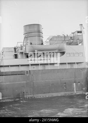 Norwegische Schiffe, die am 23. Januar 1941 aus Göteborg flohen, wurden am 25. Januar 1941 von Einheiten der Home Fleet nach Kirkwall eskortiert Stockfoto