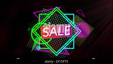 Bild des Flash-Verkaufstextes über abstraktem Hintergrund Stockfoto
