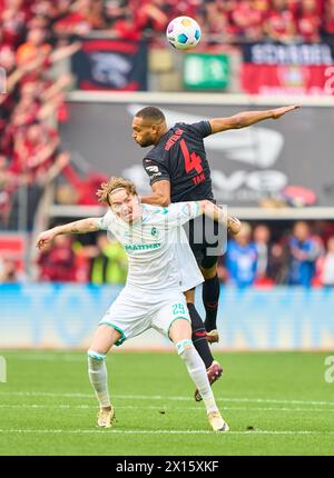 Leverkusen, Deutschland. April 2024. Im Spiel BAYER 04 LEVERKUSEN - SV WERDER BREMEN 5-0 am 14. April 2024 in Leverkusen. Saison 2023/2024, 1. Bundesliga, Spieltag 29, 29. Spieltag Credit: Peter Schatz/Alamy Live News Stockfoto