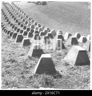 A/T-HINDERNISSE - Panzerabwehrhindernisse an der East Lothian Coast British Army Stockfoto