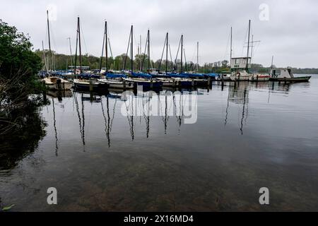 Spaziergang um den Kralingen See das städtische Naturreservat rund um den Kralingen Lake & Forrest ist ein meist gut genutztes Freizeit- und Aktivitätengebiet für die Bewohner von Rotterdam - den Haag Region, vergleichbar mit dem New Yorker Central Park. Nur viel größer. Sail Boat Club Home. Rotterdam, Niederlande. Rotterdam Kralingse Bos / Kralingse Plas Zuid-Holland Nederland Copyright: XGuidoxKoppesx Stockfoto