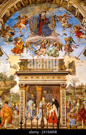Fresken der Carafa-Kapelle in der Basilika Santa Maria sopra Minerva, Rom, Italien Stockfoto