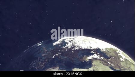 Abbildung: 6g-Text über dem Globus Stockfoto