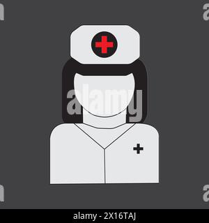 Krankenschwester-Symbol-Vektor-Illustration einfaches Design Stock Vektor