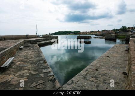 Der Steg am Hafen Stockfoto