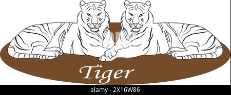 Tiger Icon Vektor Illustration einfaches Design Stock Vektor