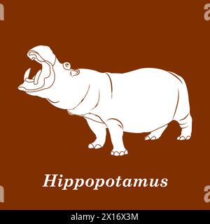 Nilpferd-Symbol-Vektor-Illustration einfaches Design Stock Vektor