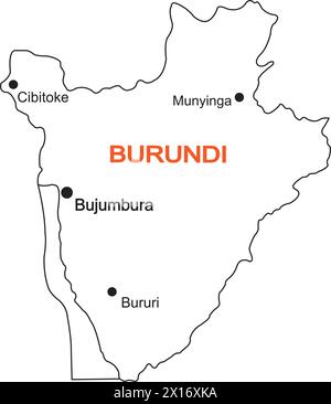 Burundi Landkarte, Vektor Illustration Design Hintergrund Stock Vektor