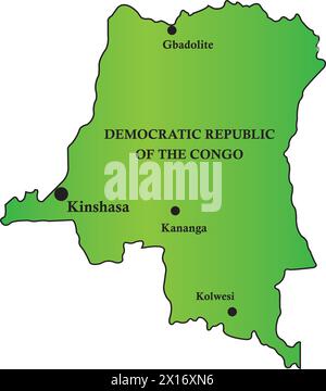 Demokratische Republik Kongo Landkarte, Vektor-Illustration Design Hintergrund Stock Vektor