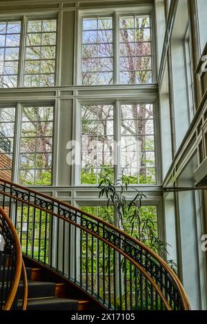 Wendeltreppe im Hillwood Mansion in Washington, DC Stockfoto