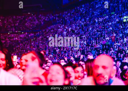 Mailand, Italien. April 2024. Pinguini Tattici Nucleari tritt am 12. April 2024 live im Forum Assago in Mailand auf. (Foto: Alessandro Bremec/NurPhoto) Credit: NurPhoto SRL/Alamy Live News Stockfoto