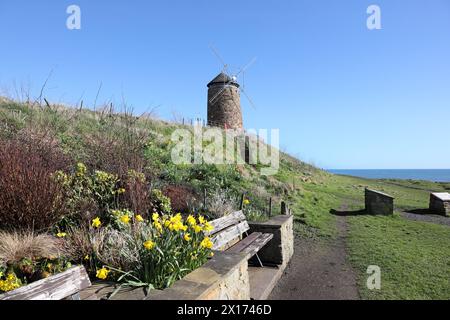 St Monans Windmühle, die im 18. Jahrhundert zur Salzgewinnung genutzt wurde, St Monans, Ostküste Schottlands, Großbritannien Stockfoto