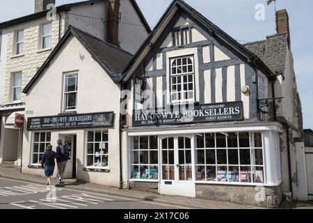 Hey-on-Wye ist eine Stadt der Bücher in Powys Wales, Großbritannien, Hay-on-Wye Buchhändler Stockfoto
