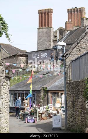 Hey-on-Wye ist eine Stadt der Bücher in Powys Wales UK Backfold Stockfoto