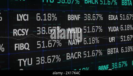 Bild der Verarbeitung von Finanzdaten und der Statistikaufzeichnung Stockfoto