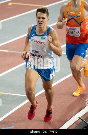 Teilnahme am 1000-m-Heptathlon am 3. Tag bei der Leichtathletik-Hallenweltmeisterschaft in der Emirates Arena, Glasgow, Schottland, Großbritannien. März 2024. Phot Stockfoto
