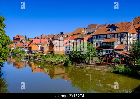 An der Werra, Landkreis Allendorf, Bad Sooden-Allendorf, Werratal, Landkreis Werra-Meissner, Hessen, Deutschland Stockfoto